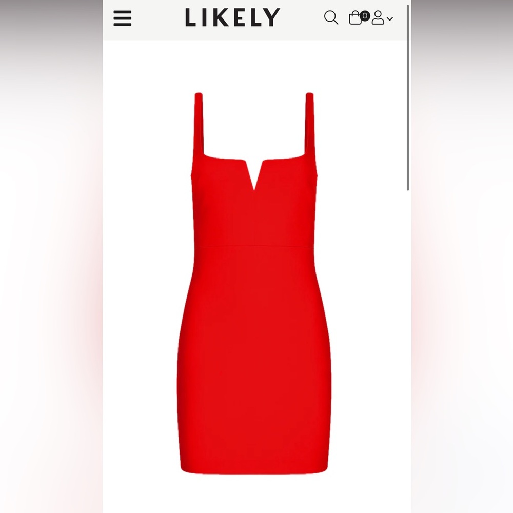 LIKELY_ Constance Dress in  Scarlet red size 2